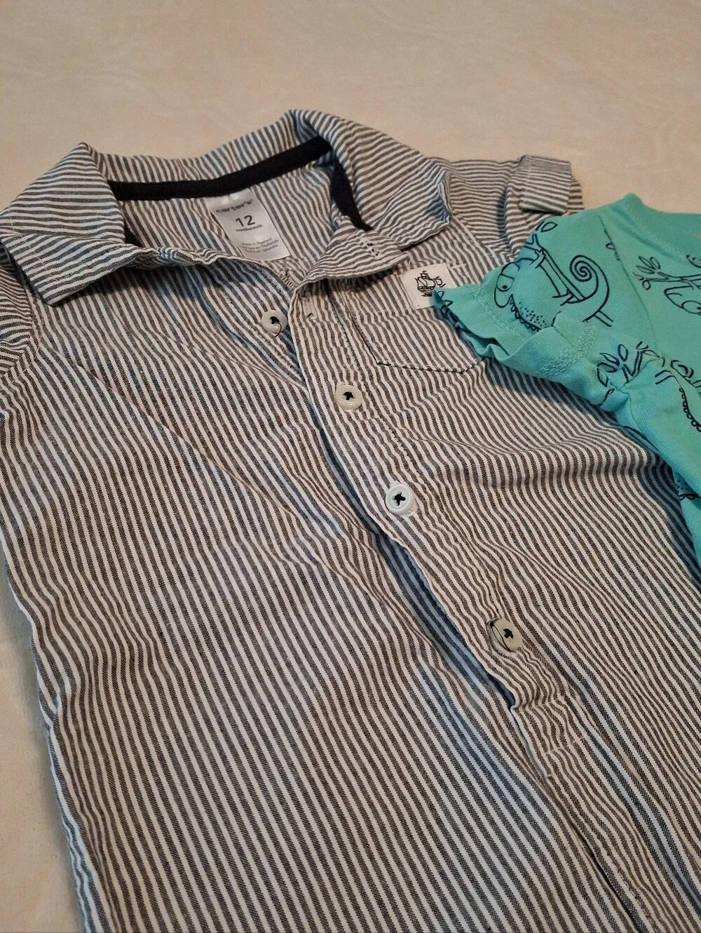 Carter's Navy and White Striped Baby Shirt